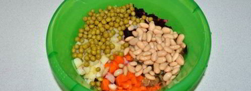 винегрет с запеченной свеклой и фасолью. Шаг 5