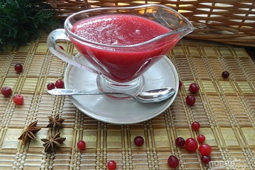 Рецепт клюквенного соуса с яблоком