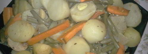 антрекот в ореховом маринаде с овощами. Шаг 3