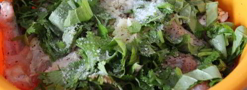 маринад для курицы на кефире с чесноком и травами. Шаг 3