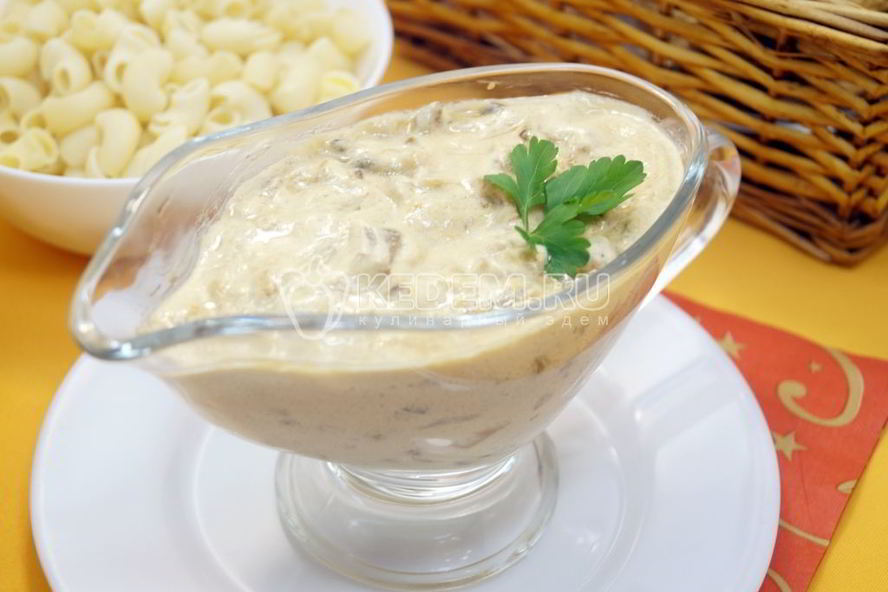 Рецепт соуса из сухих грибов со сметаной