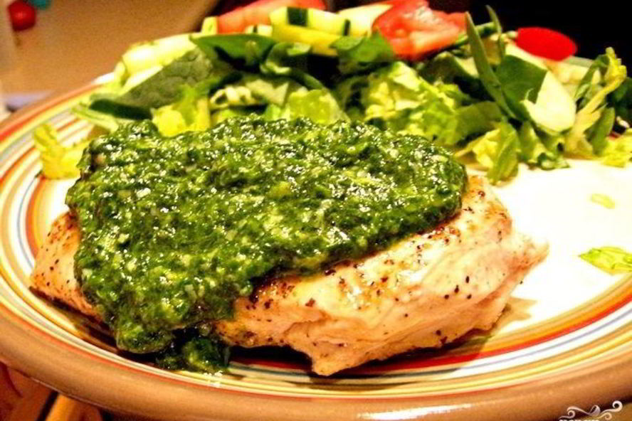 Рецепт курицы с соусом песто
