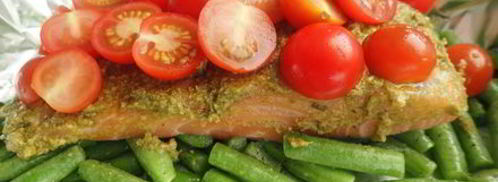 лосось с соусом песто. Шаг 7