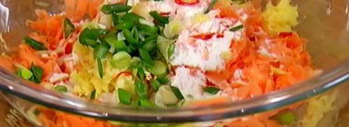 оладьи из сладкого картофеля с соусом песто. Шаг 7