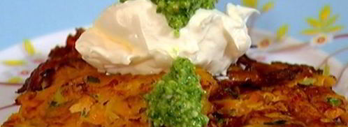 оладьи из сладкого картофеля с соусом песто. Шаг 9