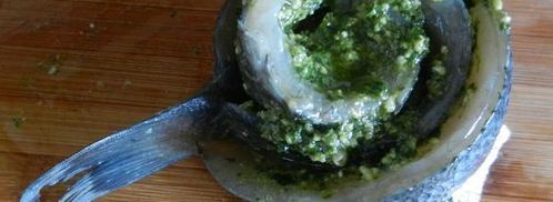 сибас, запеченый с соусом песто. Шаг 19