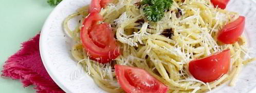 спагетти с соусом песто. Шаг 10