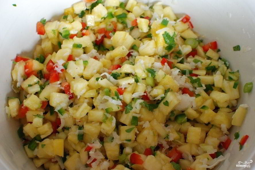 Рецепт ананасовой сальсы