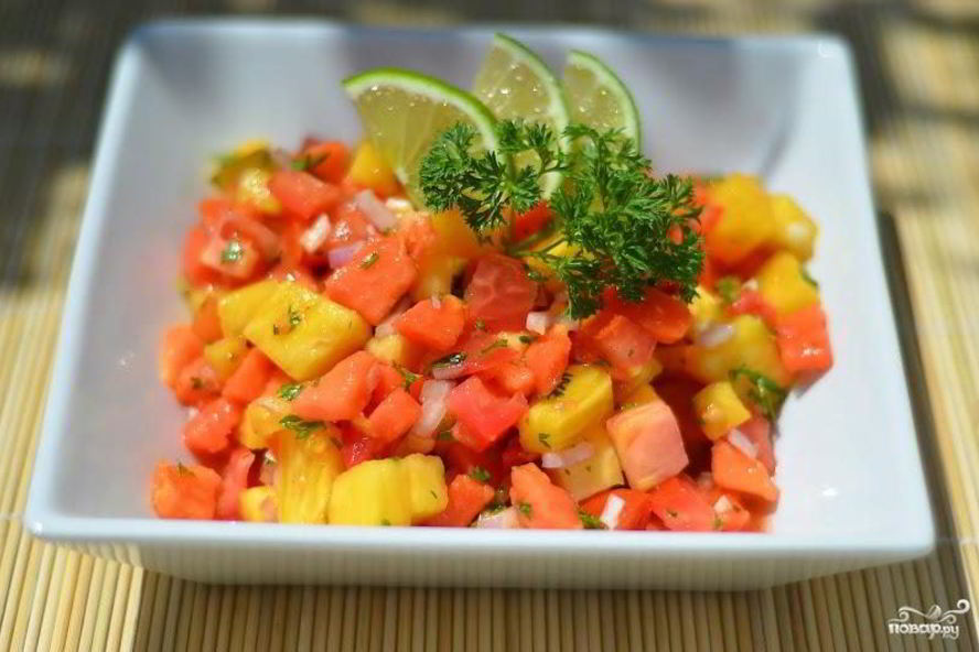 Рецепт сальсы из ананаса и папайи