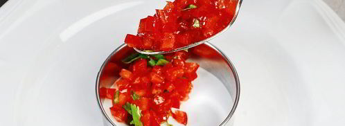 фаршированные кальмары на тартаре из томатов. Шаг 7
