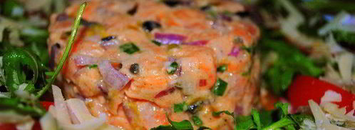 тартар из лосося c салатом рукола-помидоры. Шаг 7