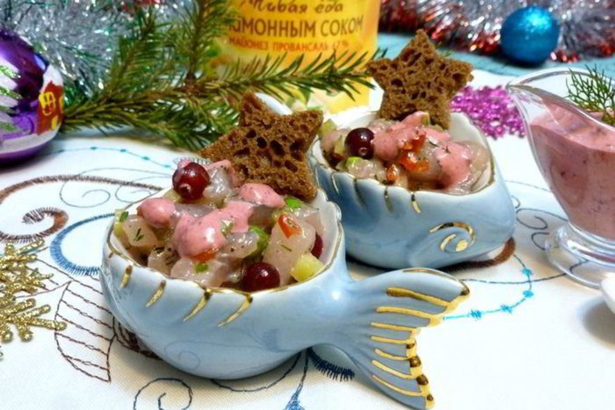 Рецепт тартара из муксуна с брусничным соусом