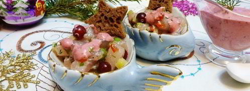 тартар из муксуна с брусничным соусом. Шаг 11