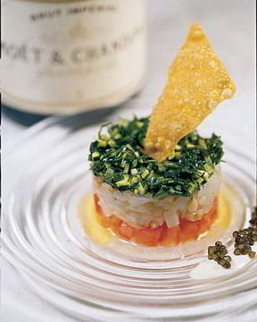 Тартар из томатов, дорады и цукини