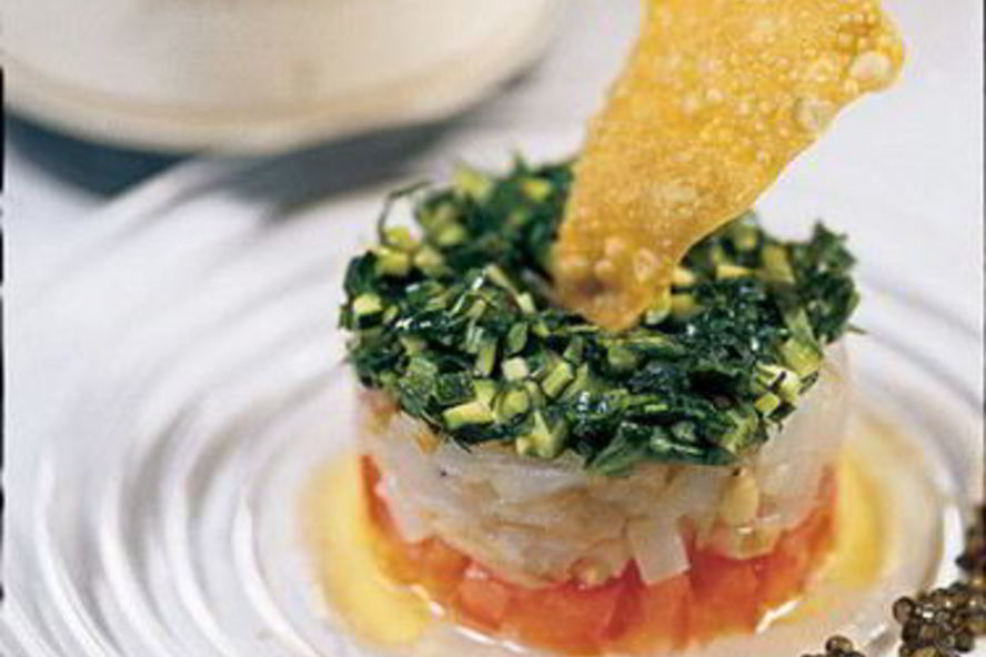 Рецепт тартара из томатов, дорады и цукини