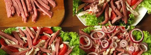 мясной салат с майонезом-ткемали. Шаг 5