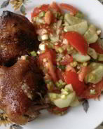 Утка в соусе Ткемали с медом