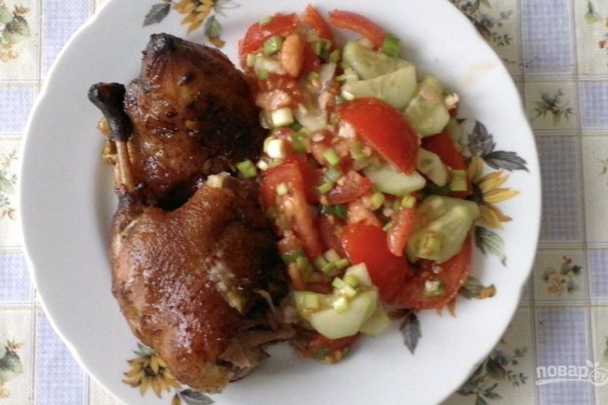 Рецепт утки в соусе ткемали с медом