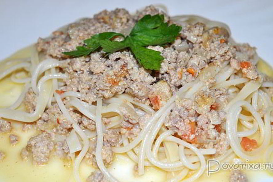 Рецепт сырного соуса с фаршем к пасте