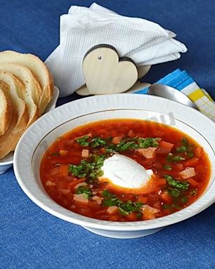 Борщ московский со свеклой