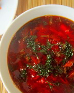 Борщ с грибами и квашеной капустой