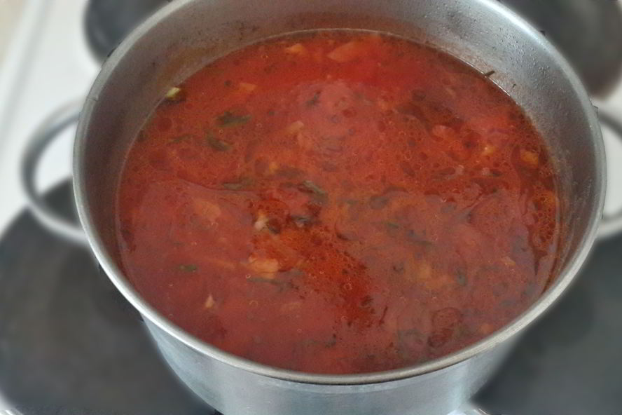 Рецепт борща с маринованными помидорами