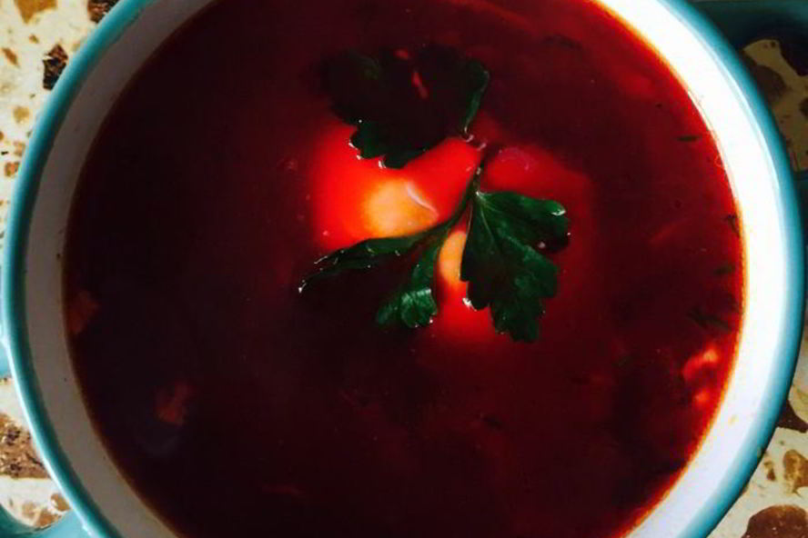 Рецепт борща с вяленой свининой