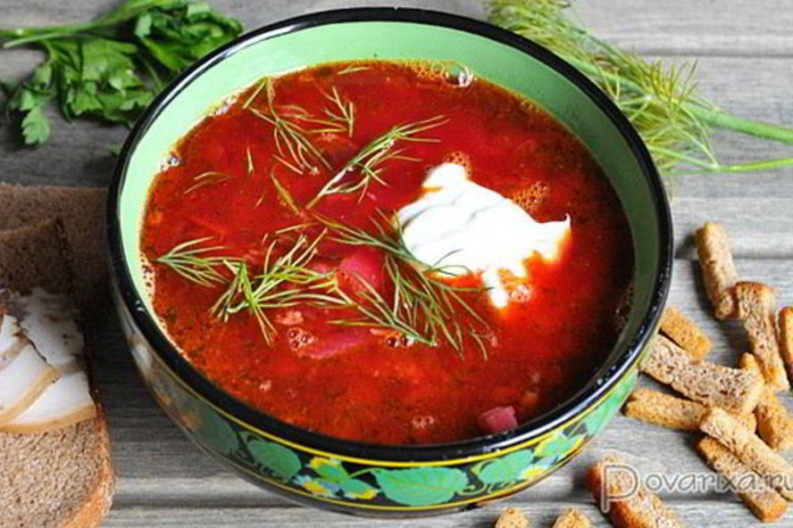 Рецепт борща со свекольной ботвой