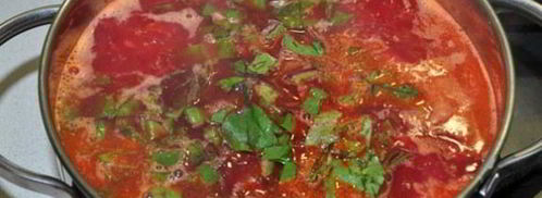 борщ со свекольной ботвой. Шаг 13