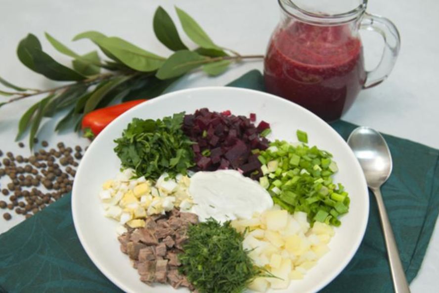 Рецепт холодного борща на квасе