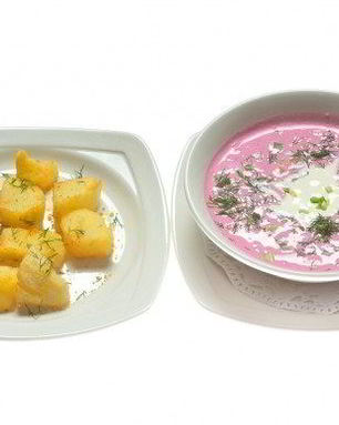 Холодный борщ Saltibarsciai