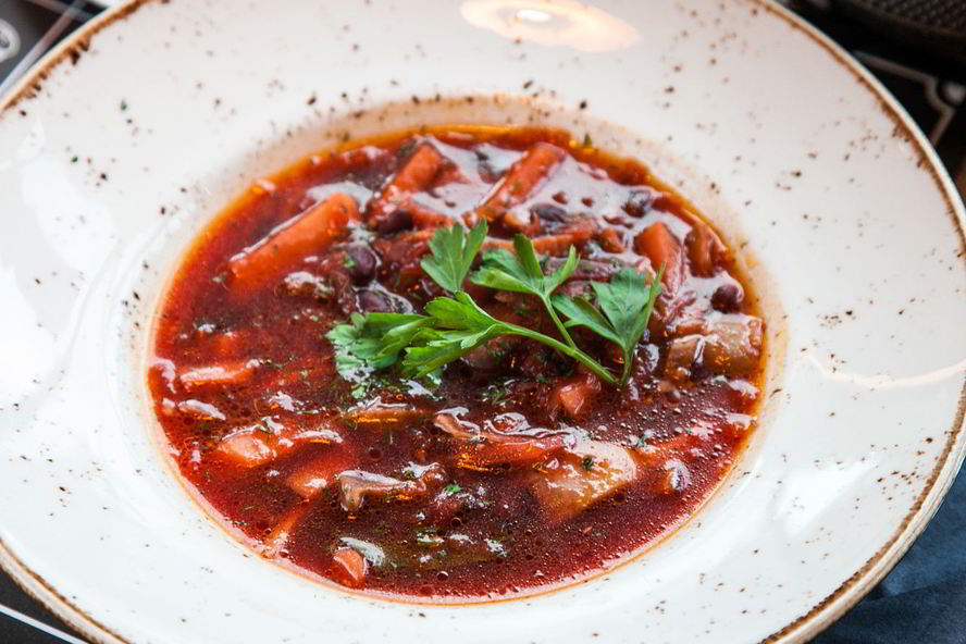 Рецепт постного борща с белыми грибами и фасолью