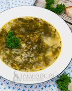 Постный зеленый борщ