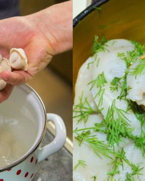 Пельмени с бульоном