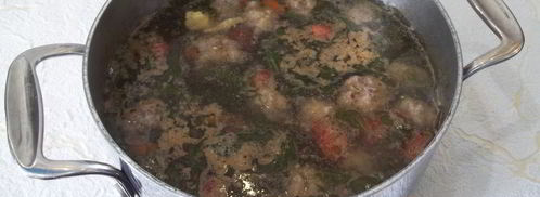 суп с фрикадельками и яйцом на мясном бульоне. Шаг 14