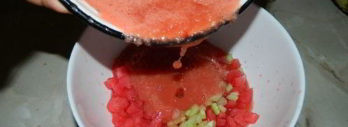 арбузный гаспачо в ледяной тарелке. Шаг 17