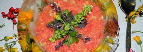 арбузный гаспачо в ледяной тарелке. Шаг 20