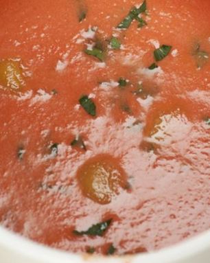 Гаспачо с апельсиновым льдом