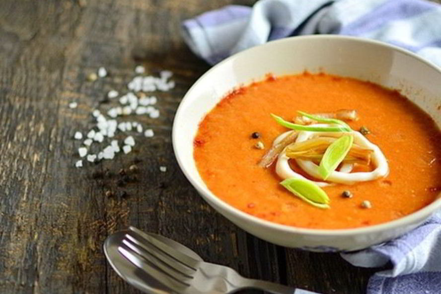 Рецепт гаспачо с кальмаром