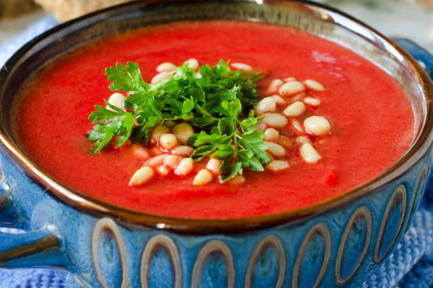 Рецепт гаспачо с кедровыми орешками