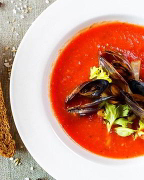 Гаспачо с мидиями