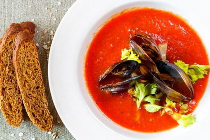 Рецепт гаспачо с мидиями