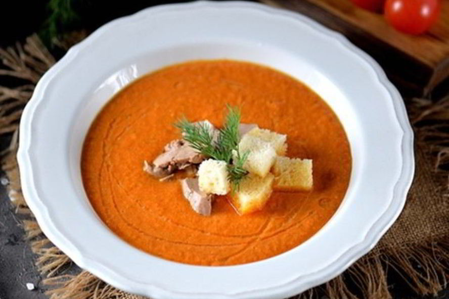 Рецепт гаспачо с печенью трески