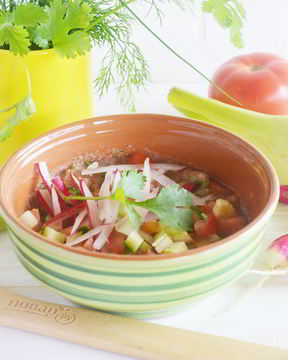 Гаспачо с редисом и фенхелем