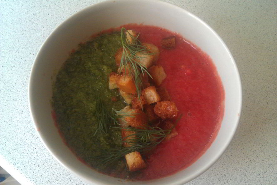 Рецепт разноцветного гаспачо