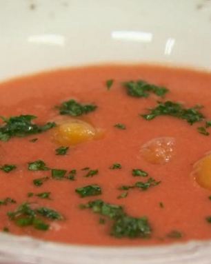 Суп Гаспачо с апельсиновым льдом