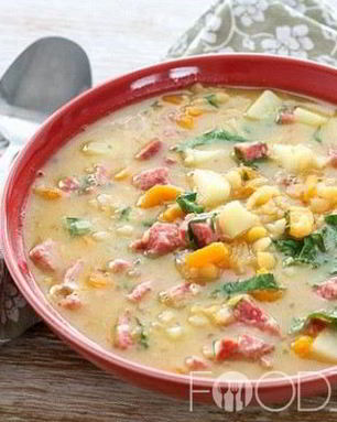 Гороховый суп с колбасой