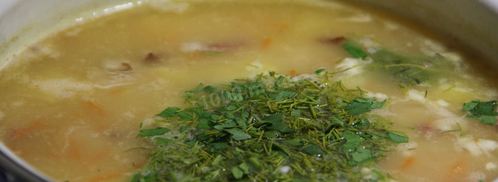 гороховый суп с копчеными ребрышками и курицей. Шаг 12