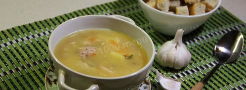 гороховый суп с копчеными ребрышками и курицей. Шаг 13