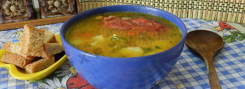 гороховый суп с копчеными ребрышками в мультиварке. Шаг 12